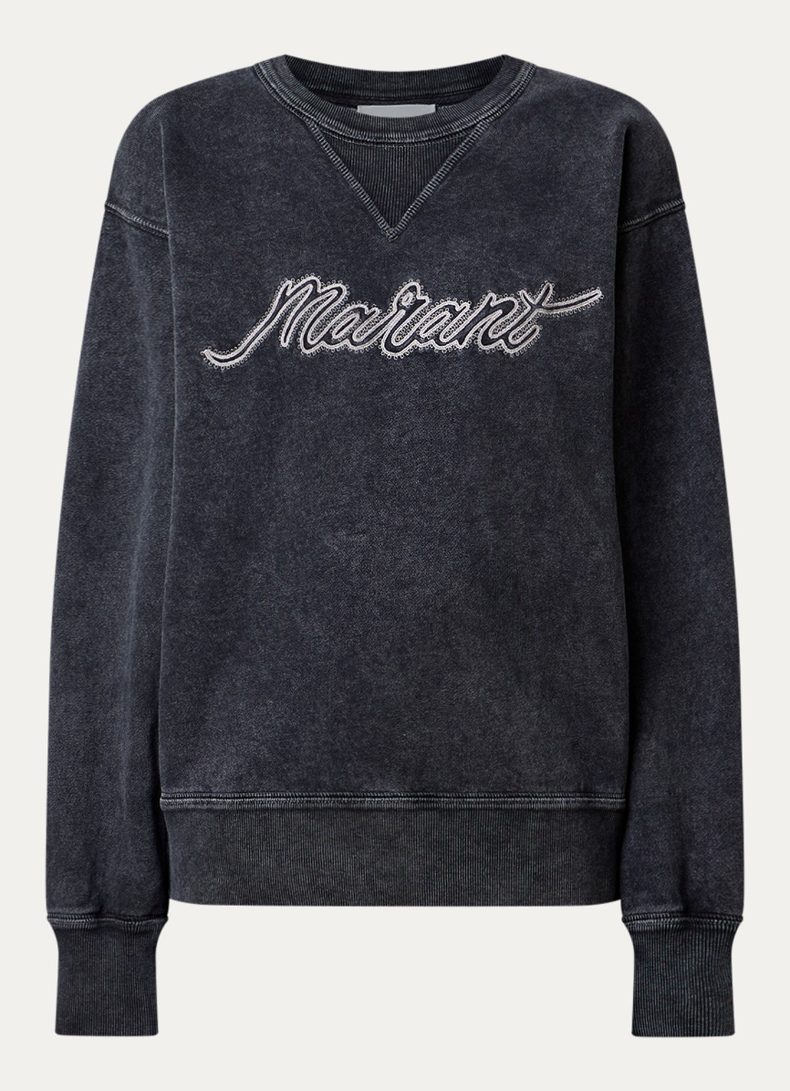 Isabel Marant Rise sweater met logoborduring - voorkant antraciet