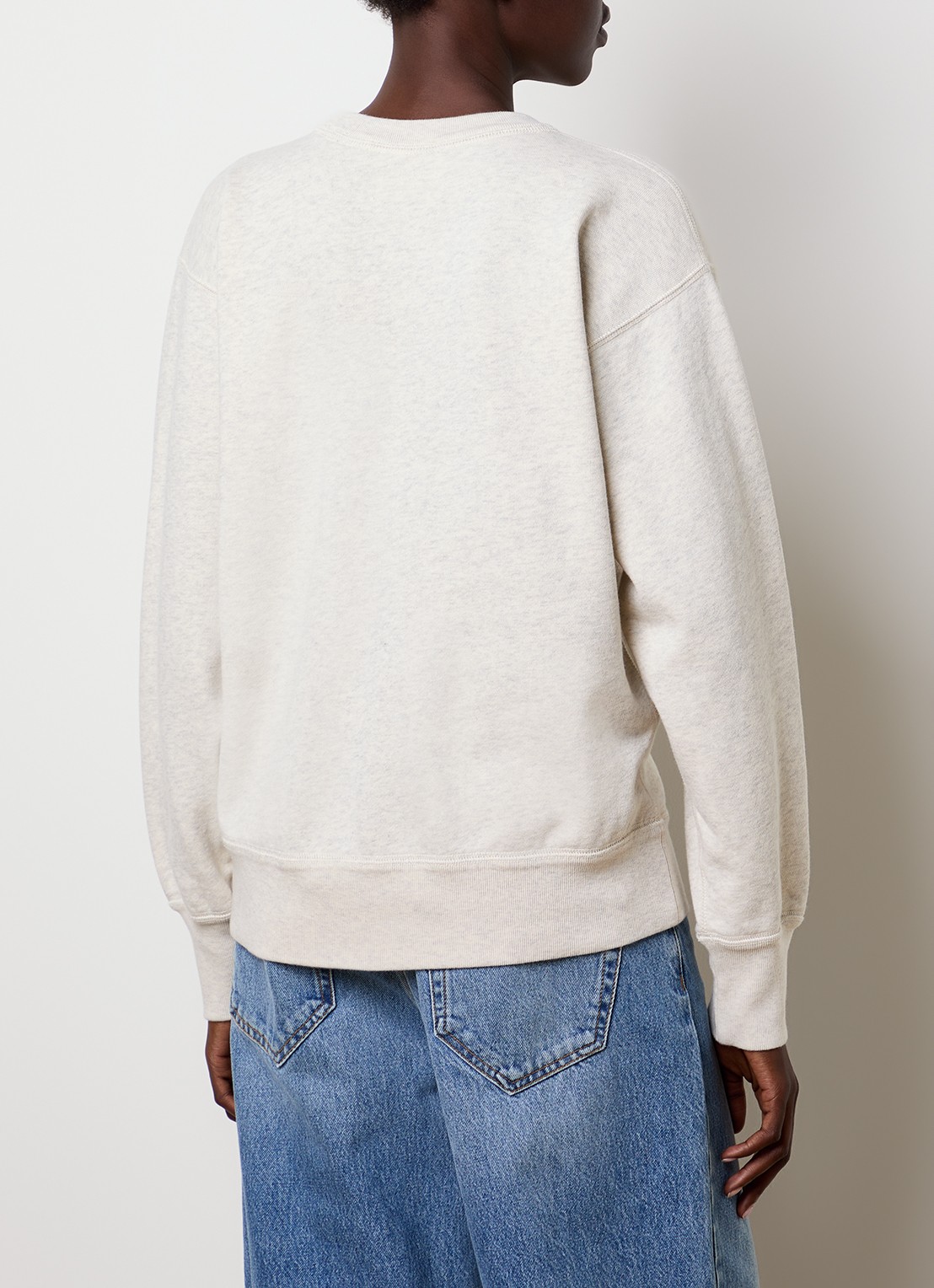 Isabel Marant Rise sweater met logoborduring - achterkant 5 lichtgrijs