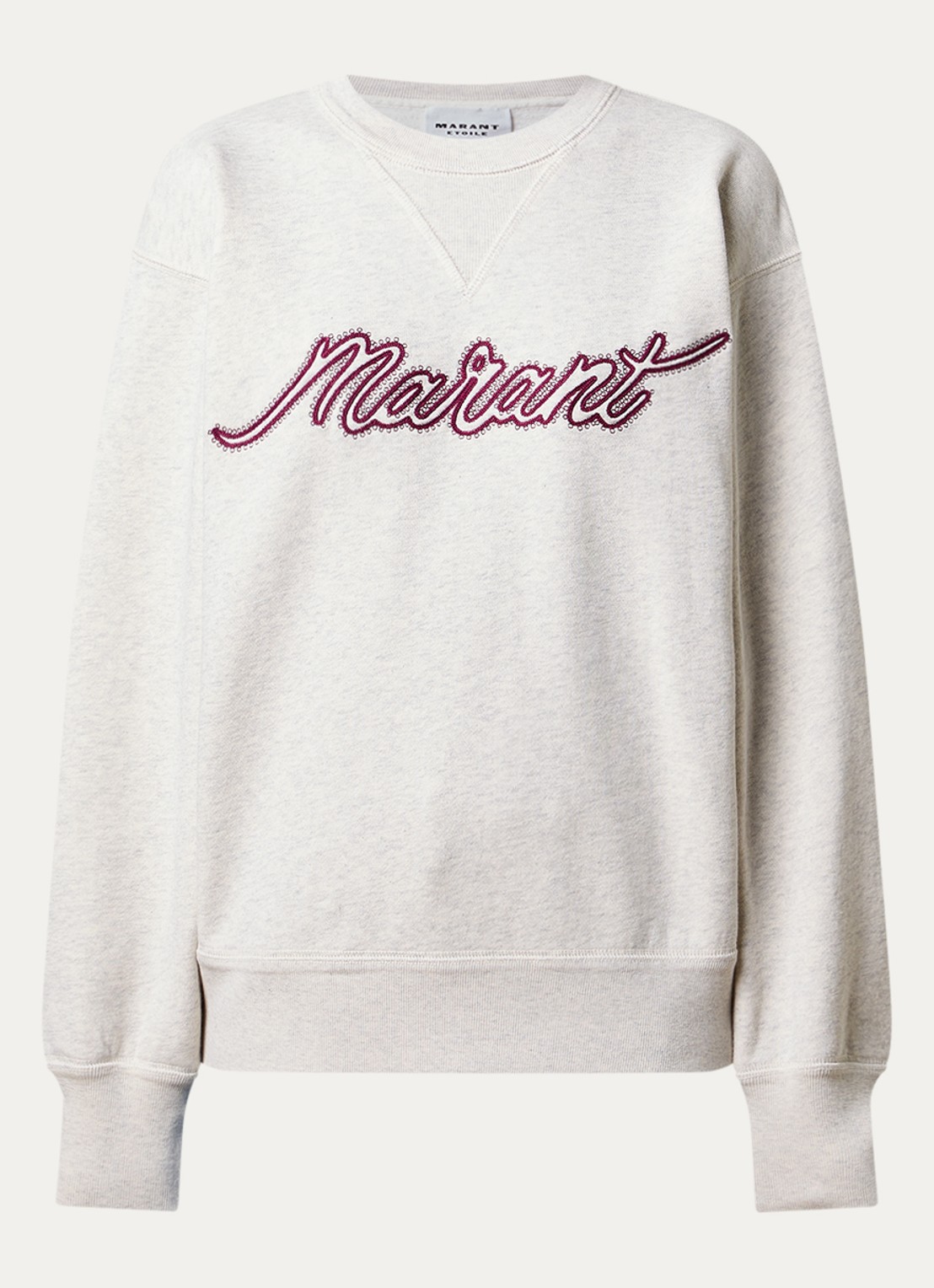 Isabel Marant Rise sweater met logoborduring - voorkant 3 lichtgrijs