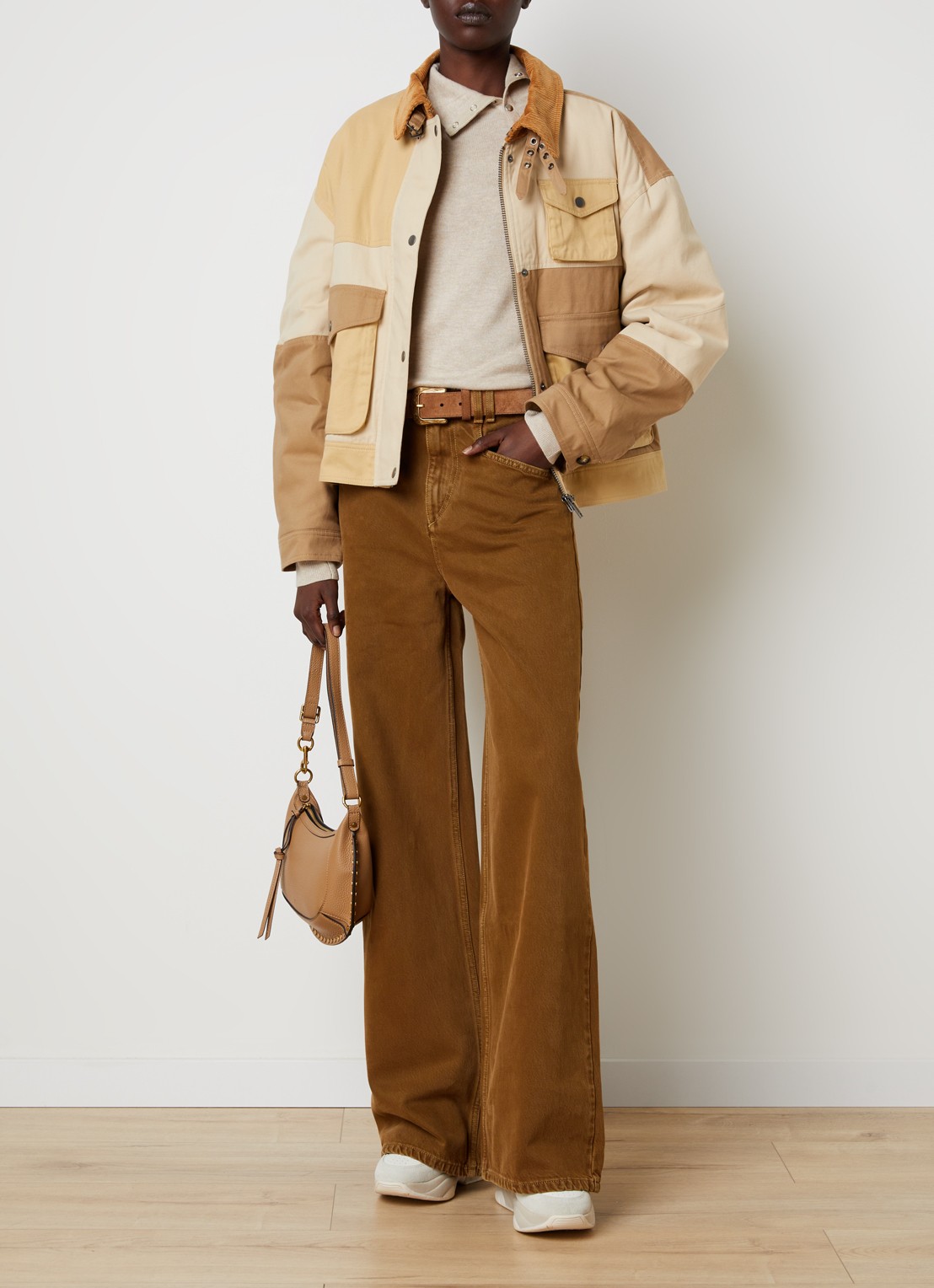 Isabel Marant Risla jack met steekzakken - voorkant 6 camel