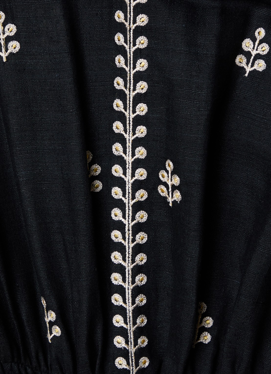 Isabel Marant Rodilia maxi jurk van zijde met borduring - detail 2 zwart