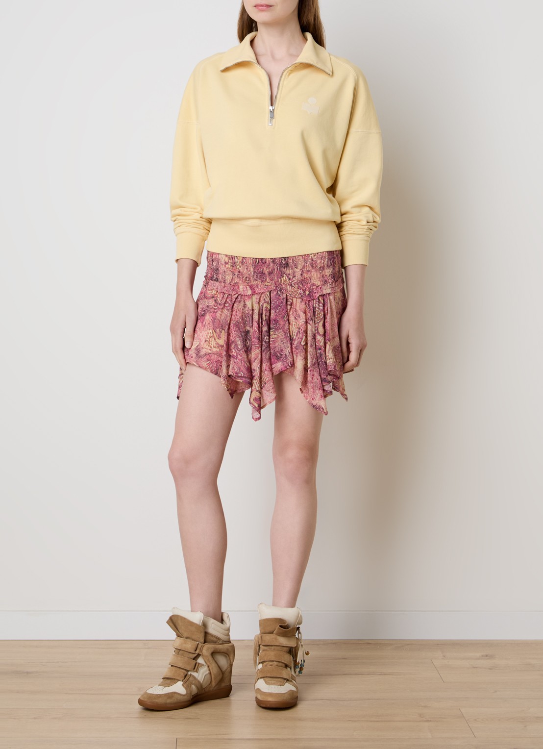 Isabel Marant Ross schipperstrui met logo - voorkant 2 lichtgeel