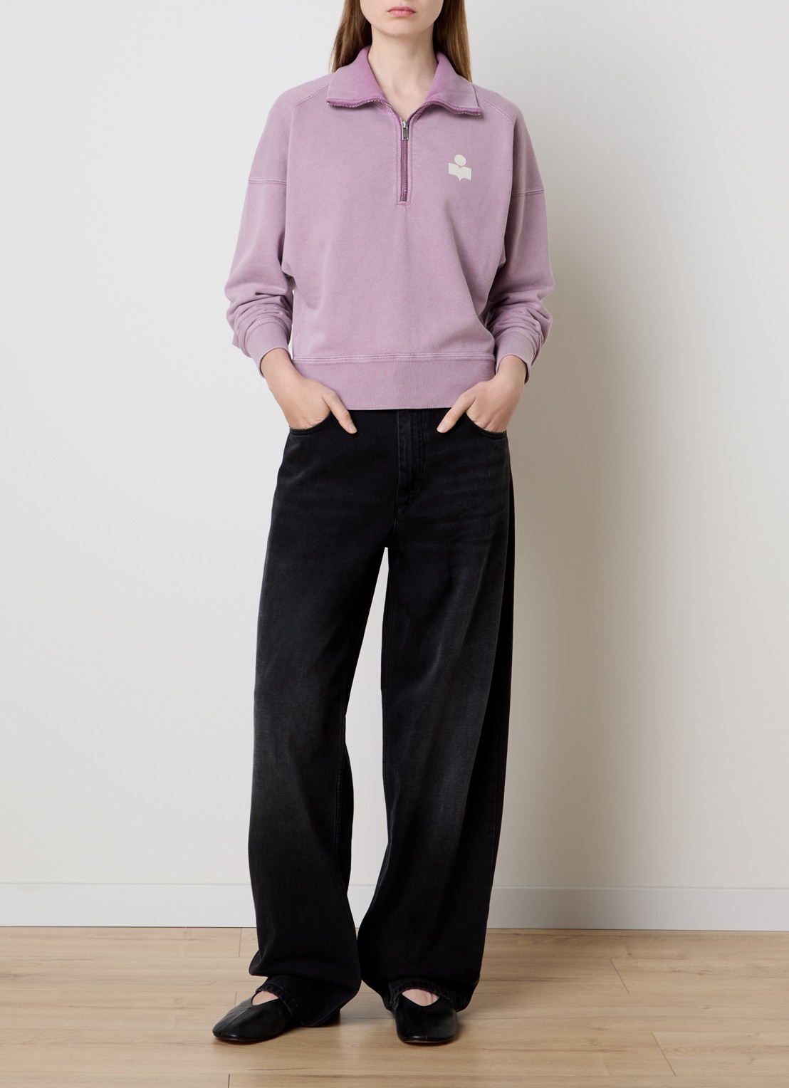 Isabel Marant Ross schipperstrui met logo - voorkant 2 lavendel