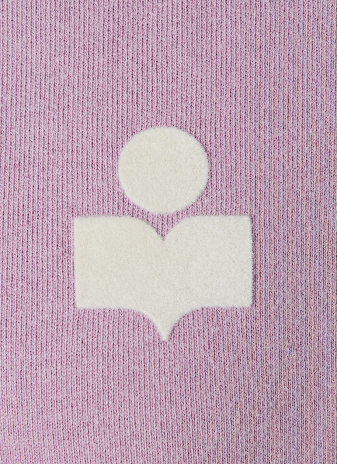 Isabel Marant Ross sweater met halve rits en flock logoprint - detail 4 lavendel
