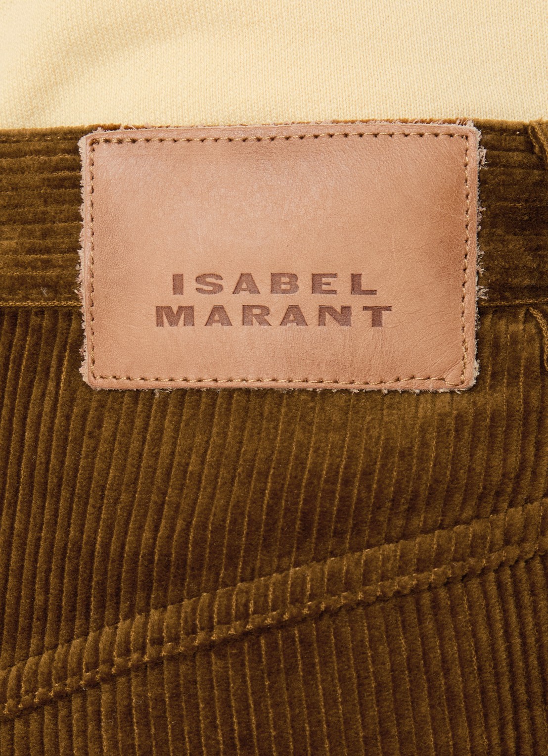 Isabel Marant Ruthie high waist cropped straight fit broek van corduroy - detail 4 cognac