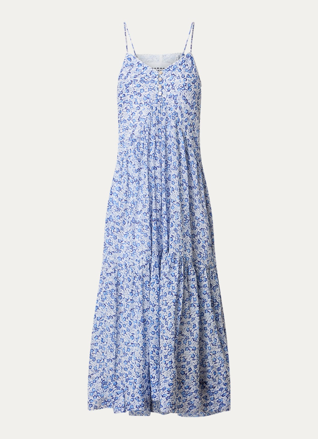 Isabel Marant Sabba midi jurk met bloemenprint - voorkant 2 blauw