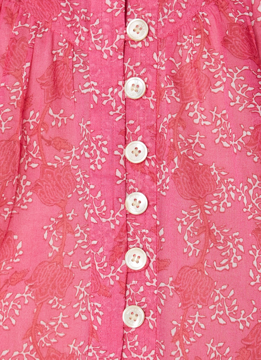 Isabel Marant Salika blouse met ballonmouw - detail 3 fuchsia