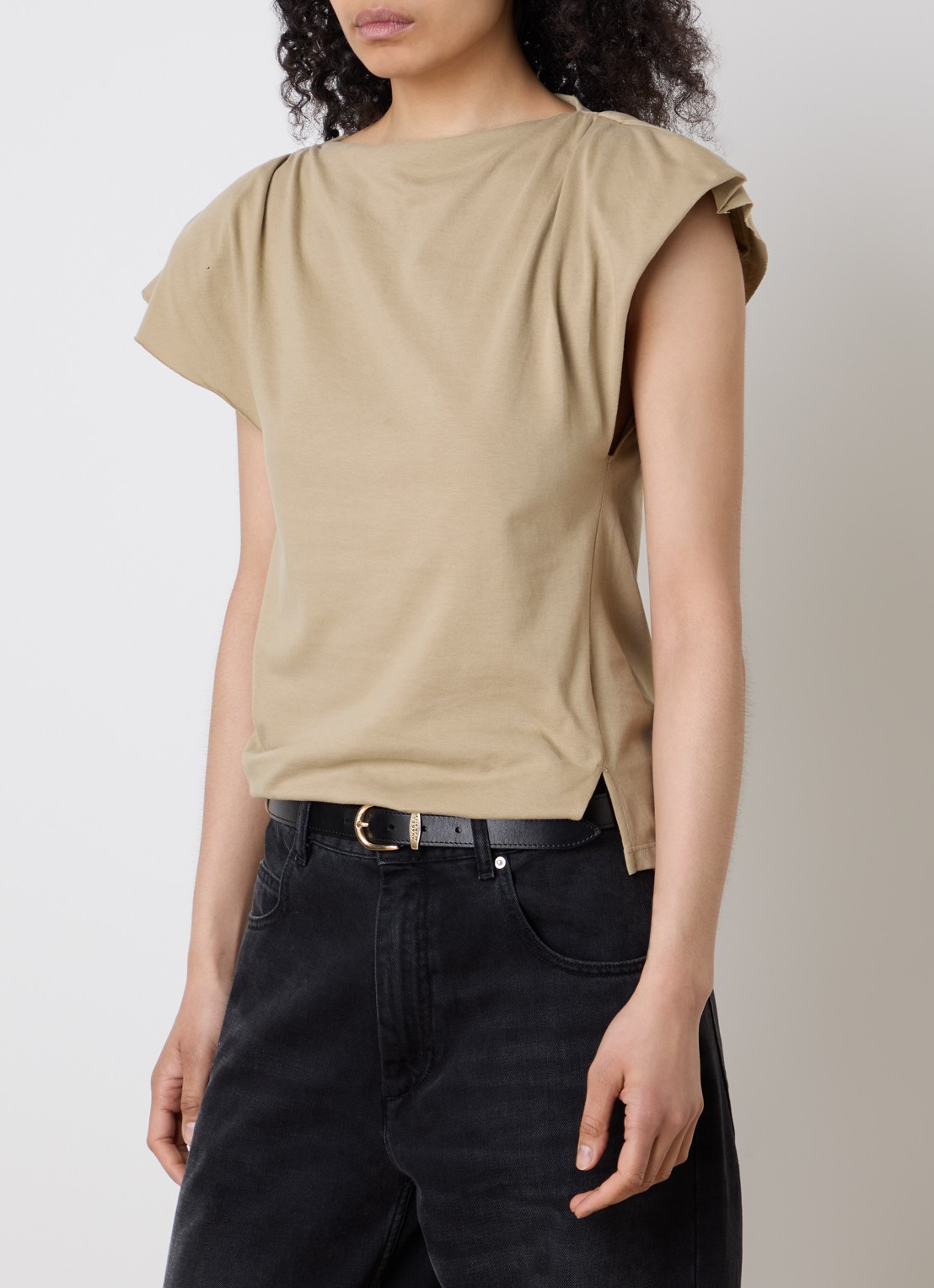 Isabel Marant Sebani top met asymmetrische zoom - detail 4 brons