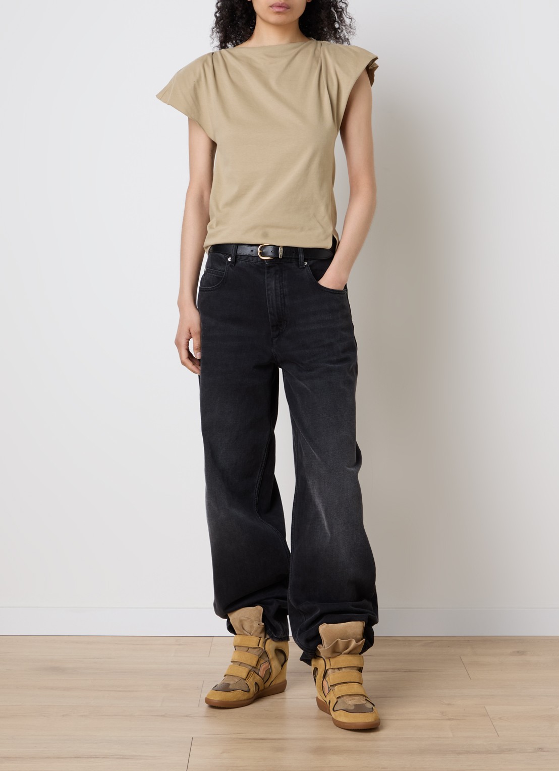 Isabel Marant Sebani top met asymmetrische zoom - voorkant 2 brons