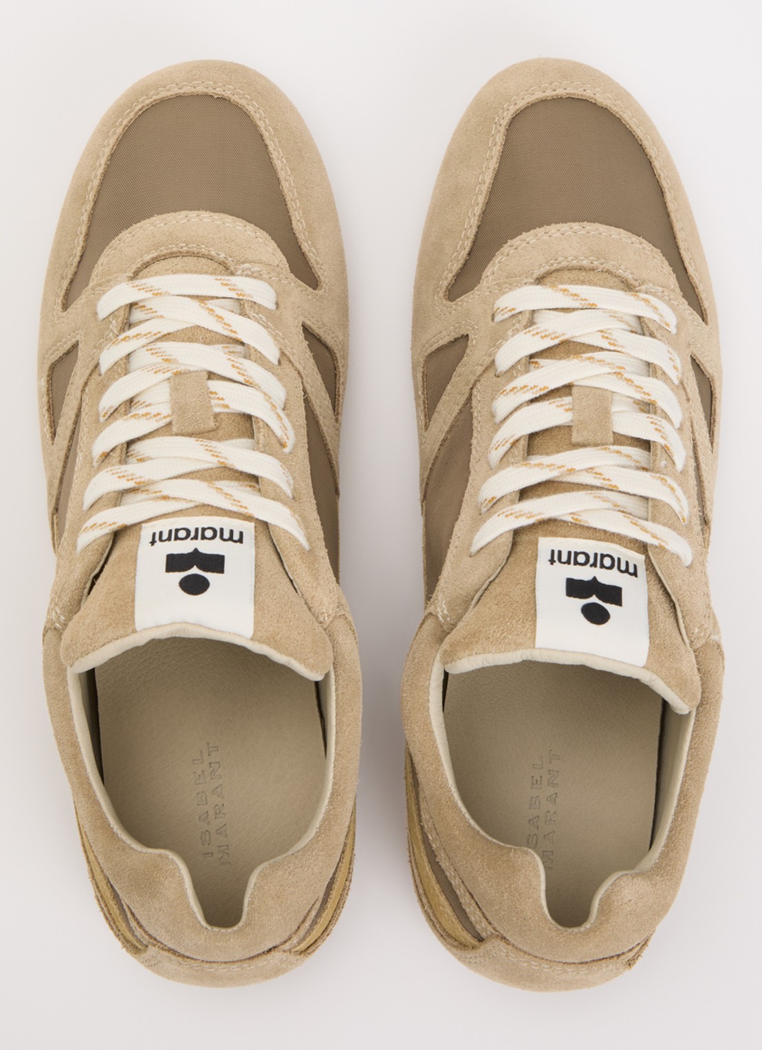 Isabel Marant Senny Low sneaker van suède - detail 3 khaki