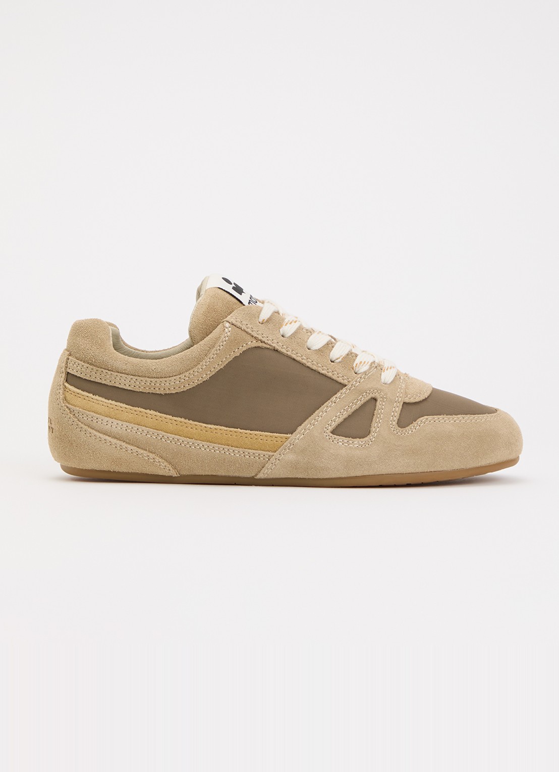 Isabel Marant Senny Low sneaker van suède - voorkant 6 khaki