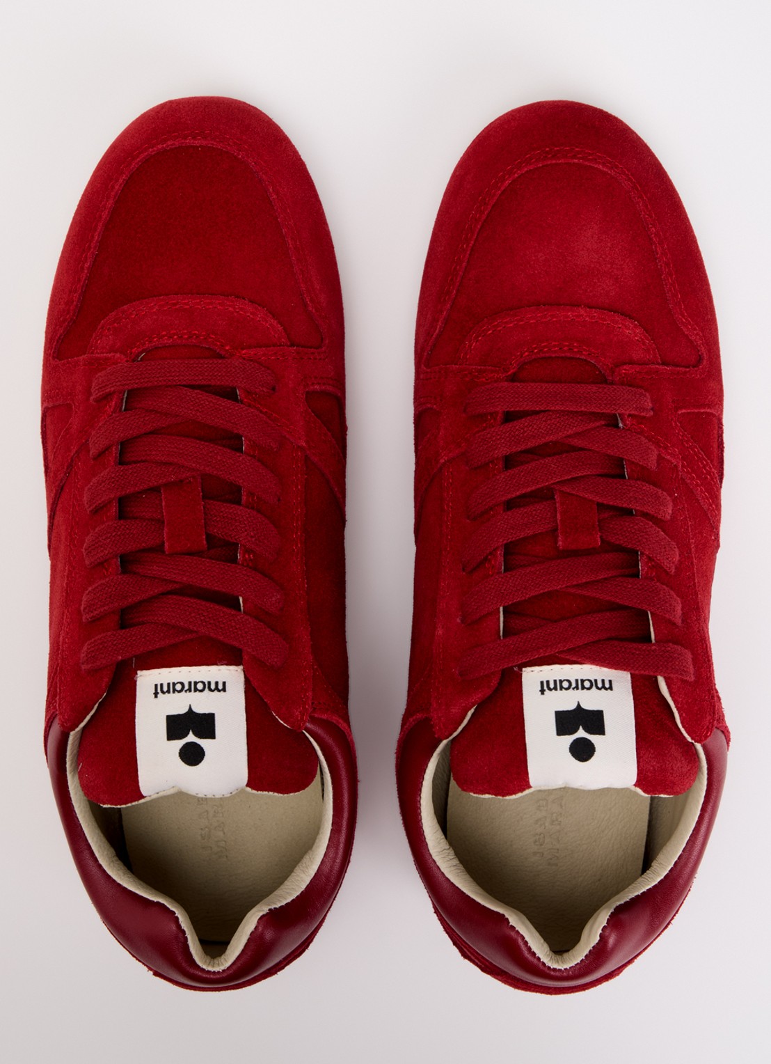 Isabel Marant Senny Low sneaker van suède - detail 2 rood