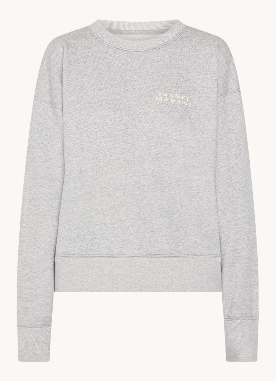 Isabel Marant Shad sweater met logoborduring - voorkant lichtgrijs