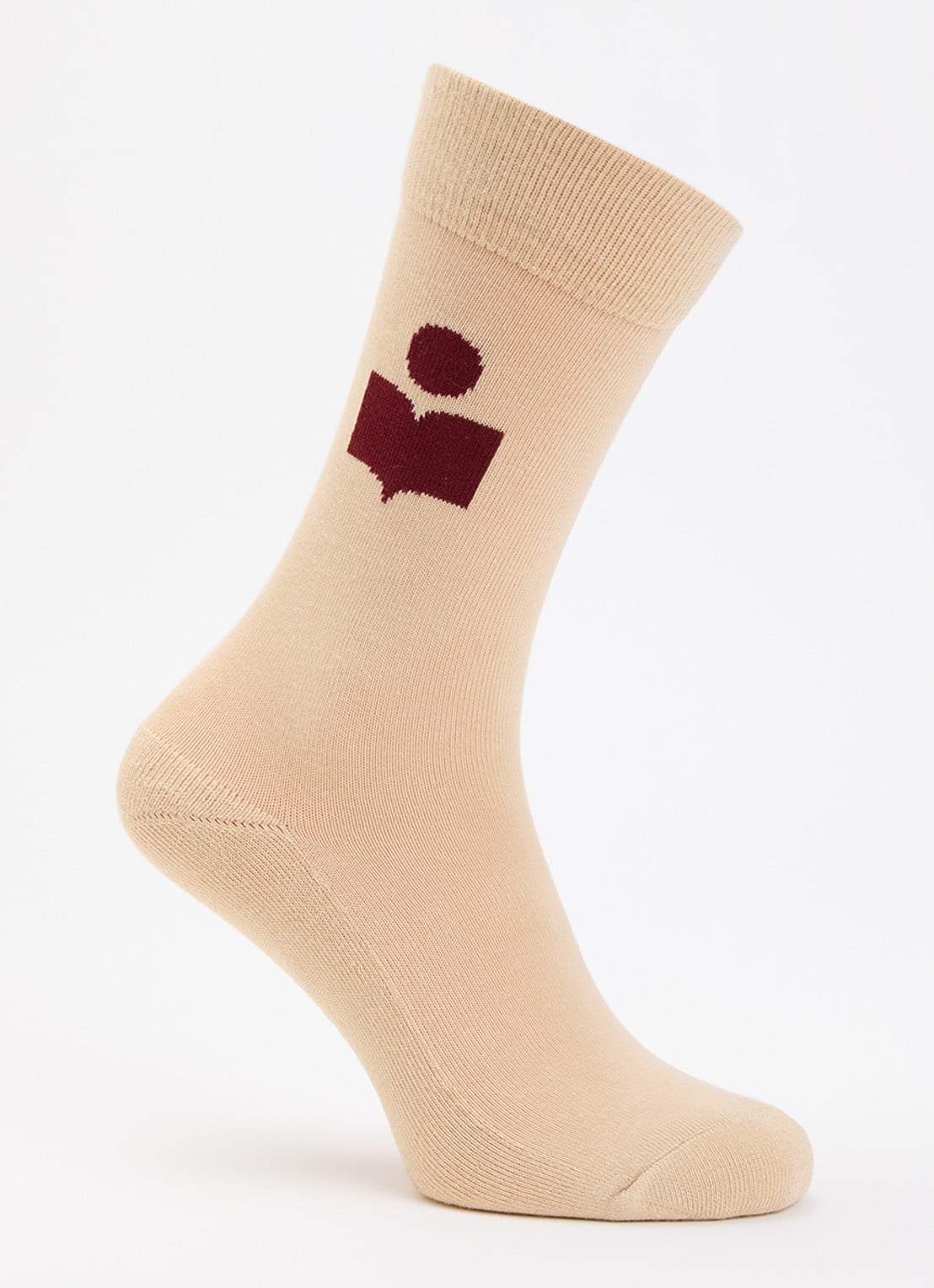 Isabel Marant Siloki sok met logo - voorkant 2 beige