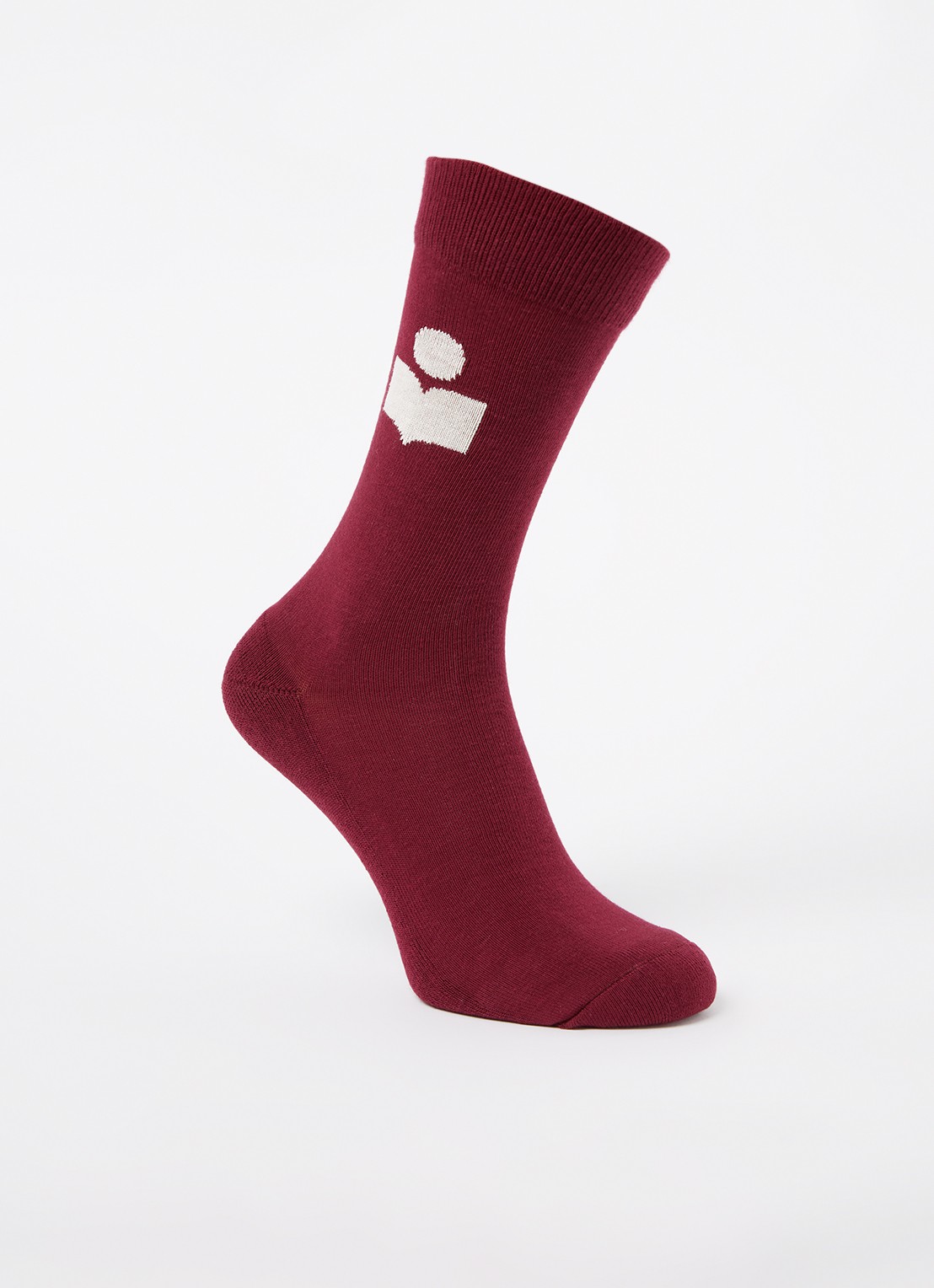 Isabel Marant Siloki sok met logo - voorkant 2 bordeauxrood