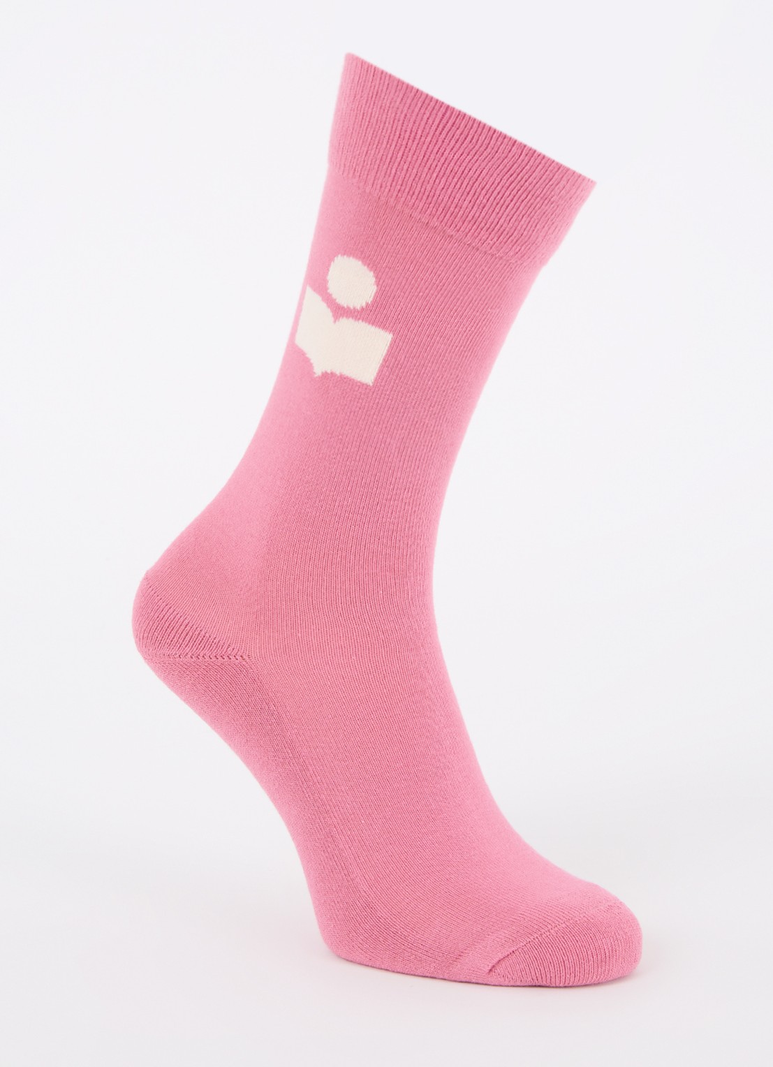 Isabel Marant Siloki sok met logo - voorkant roze