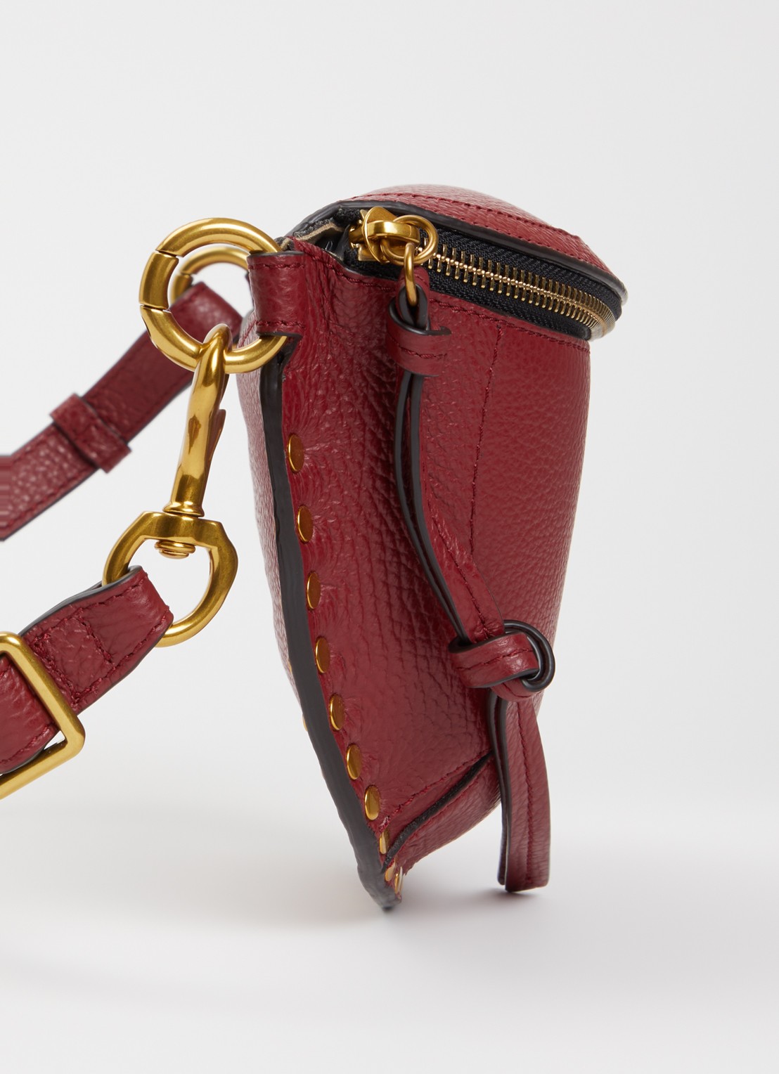 Isabel Marant Skano heuptas van kalfsleer met studs - detail 4 bordeauxrood
