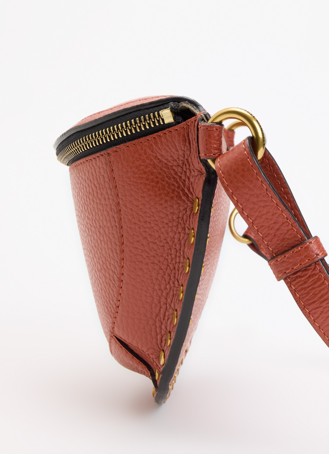Isabel Marant Skano heuptas van kalfssuède met studs - detail 2 steenrood
