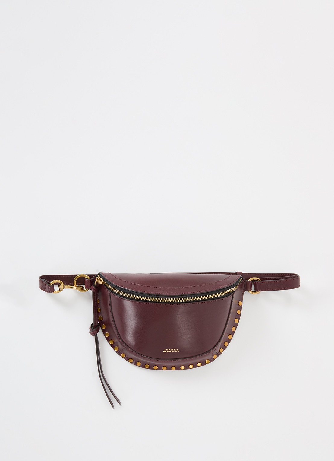 Isabel Marant Skano heuptas van leer met studs - voorkant 5 aubergine