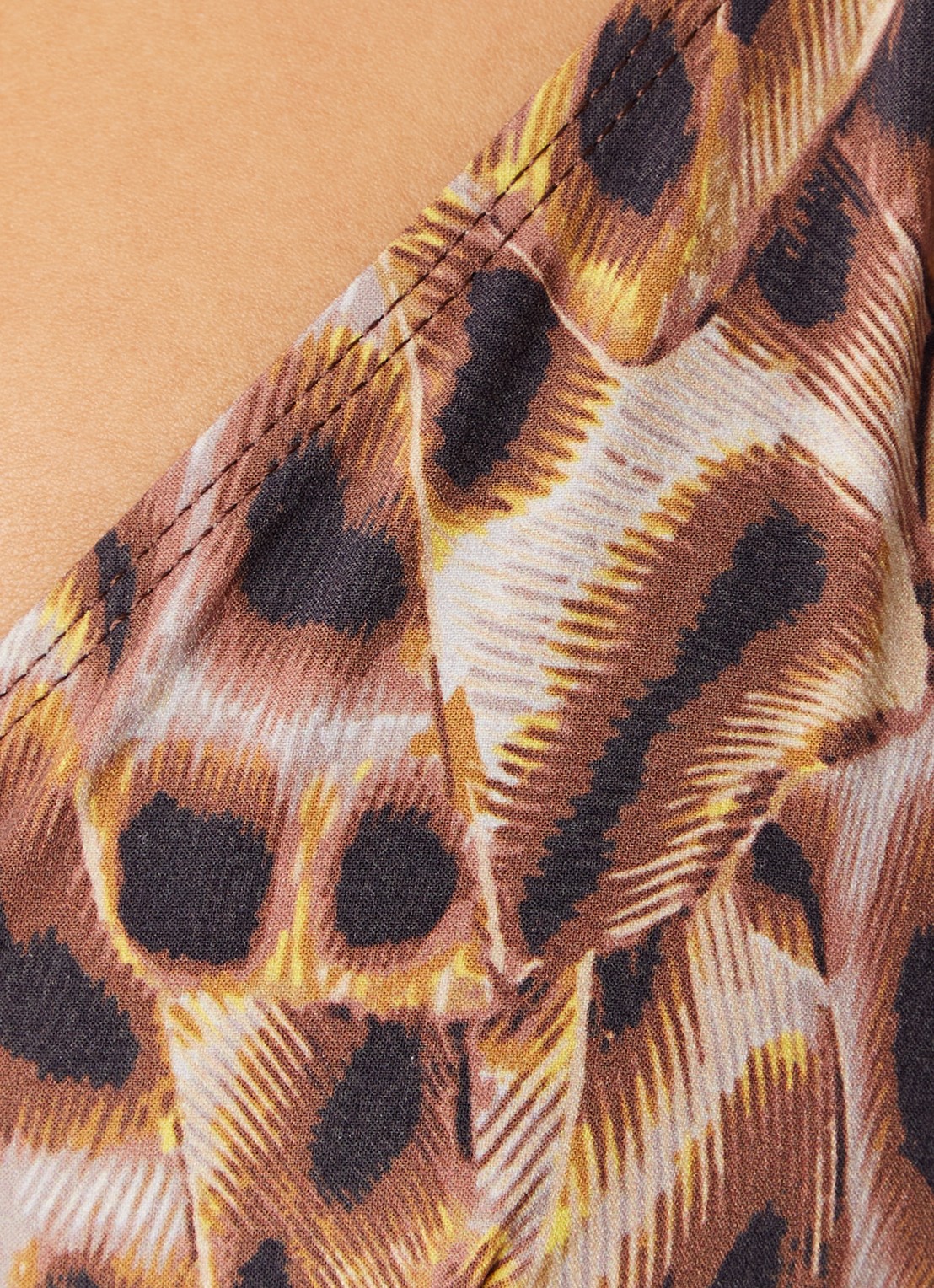 Isabel Marant Solange triangel bikinitop met panterprint - detail 2 bruin