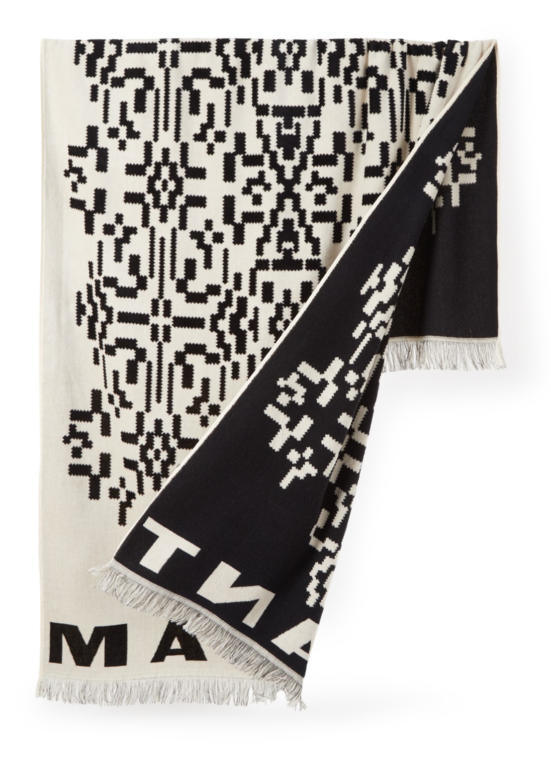Isabel Marant Soverato strandlaken 103 x 185 cm - voorkant zwart