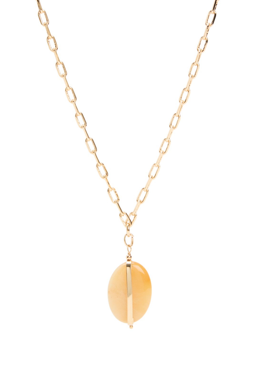 Isabel Marant Stones ketting met hanger - voorkant geel