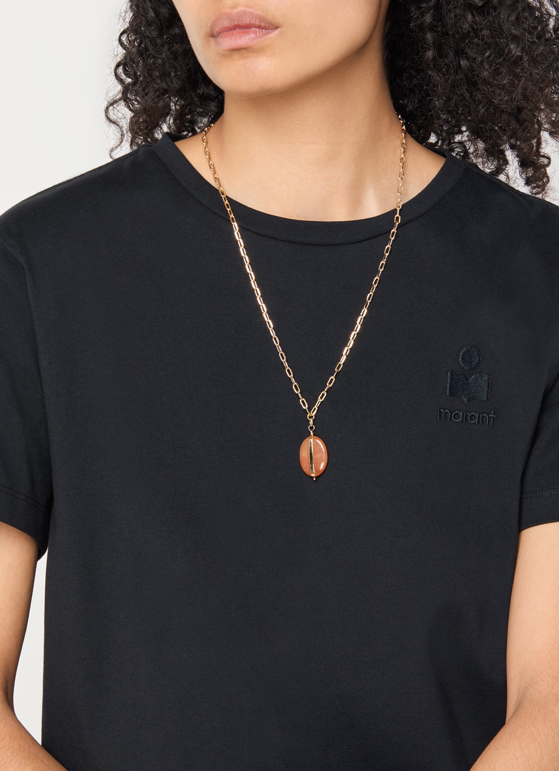 Isabel Marant Stones ketting met hanger - voorkant 4 oranje