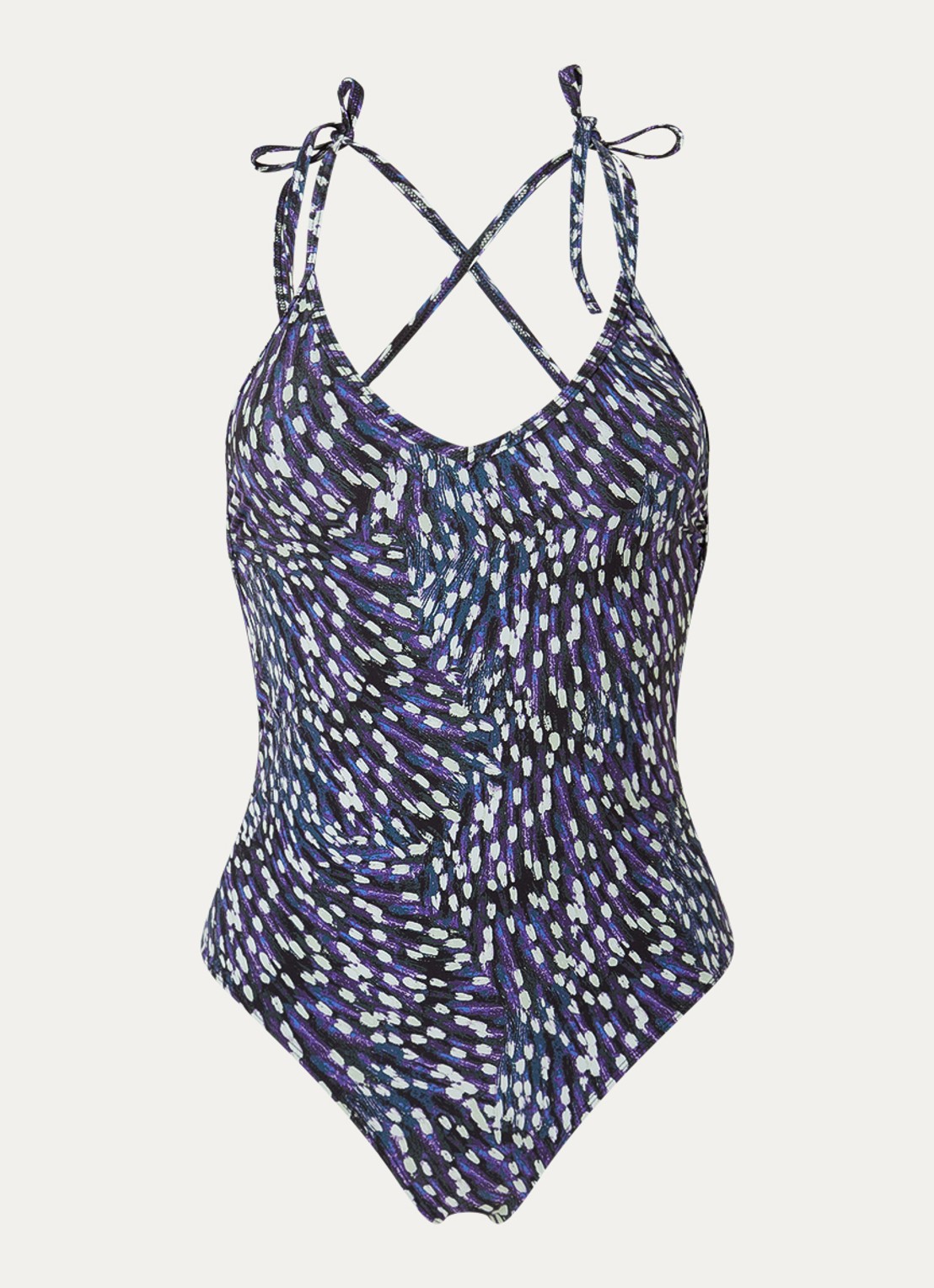 Isabel Marant Swan badpak met print - voorkant paars