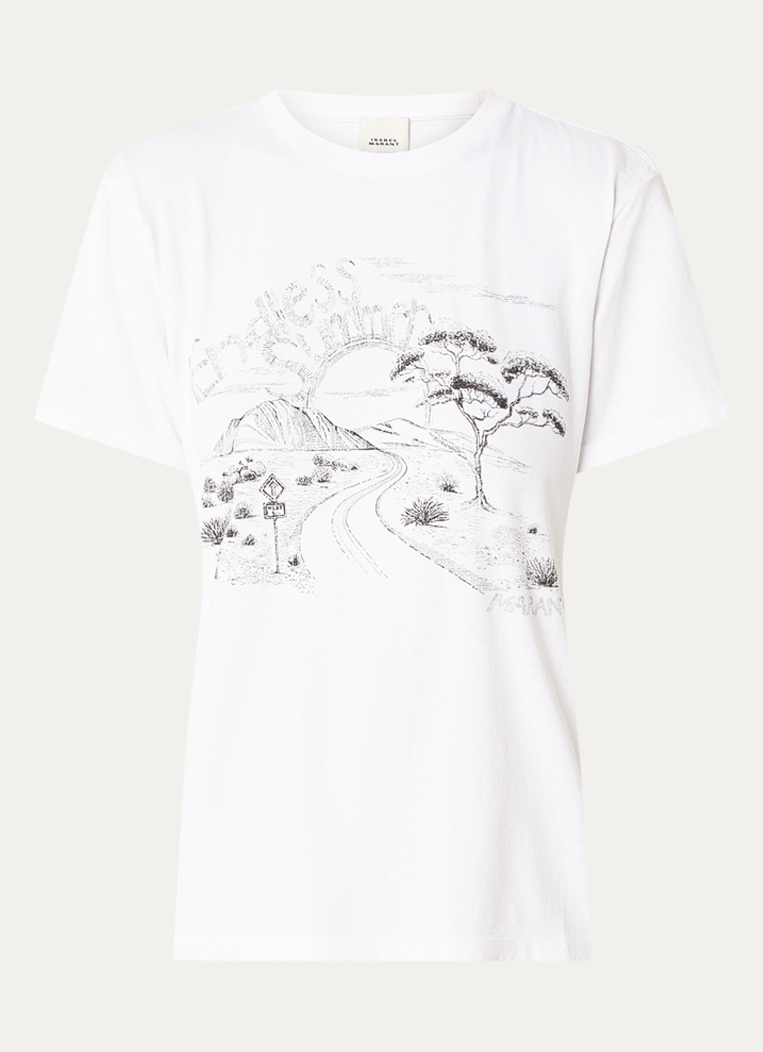 Isabel Marant T-shirt met print - voorkant 4 wit