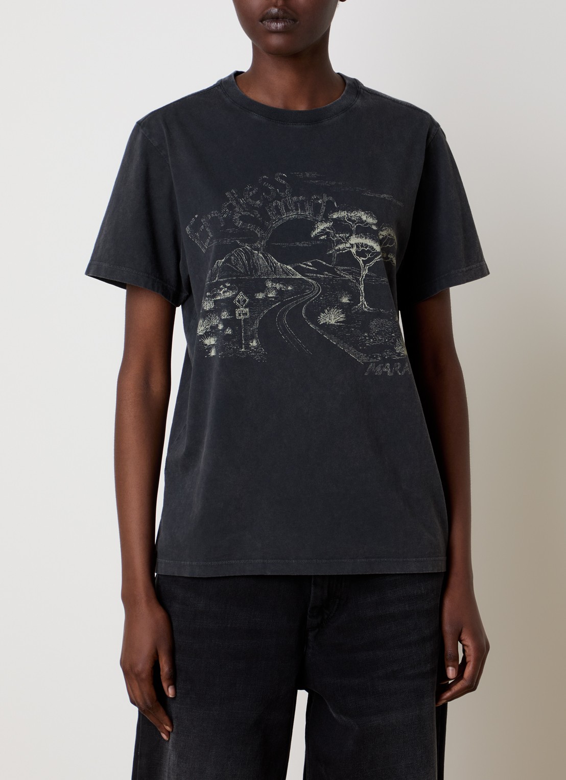Isabel Marant T-shirt met print - detail 4 antraciet
