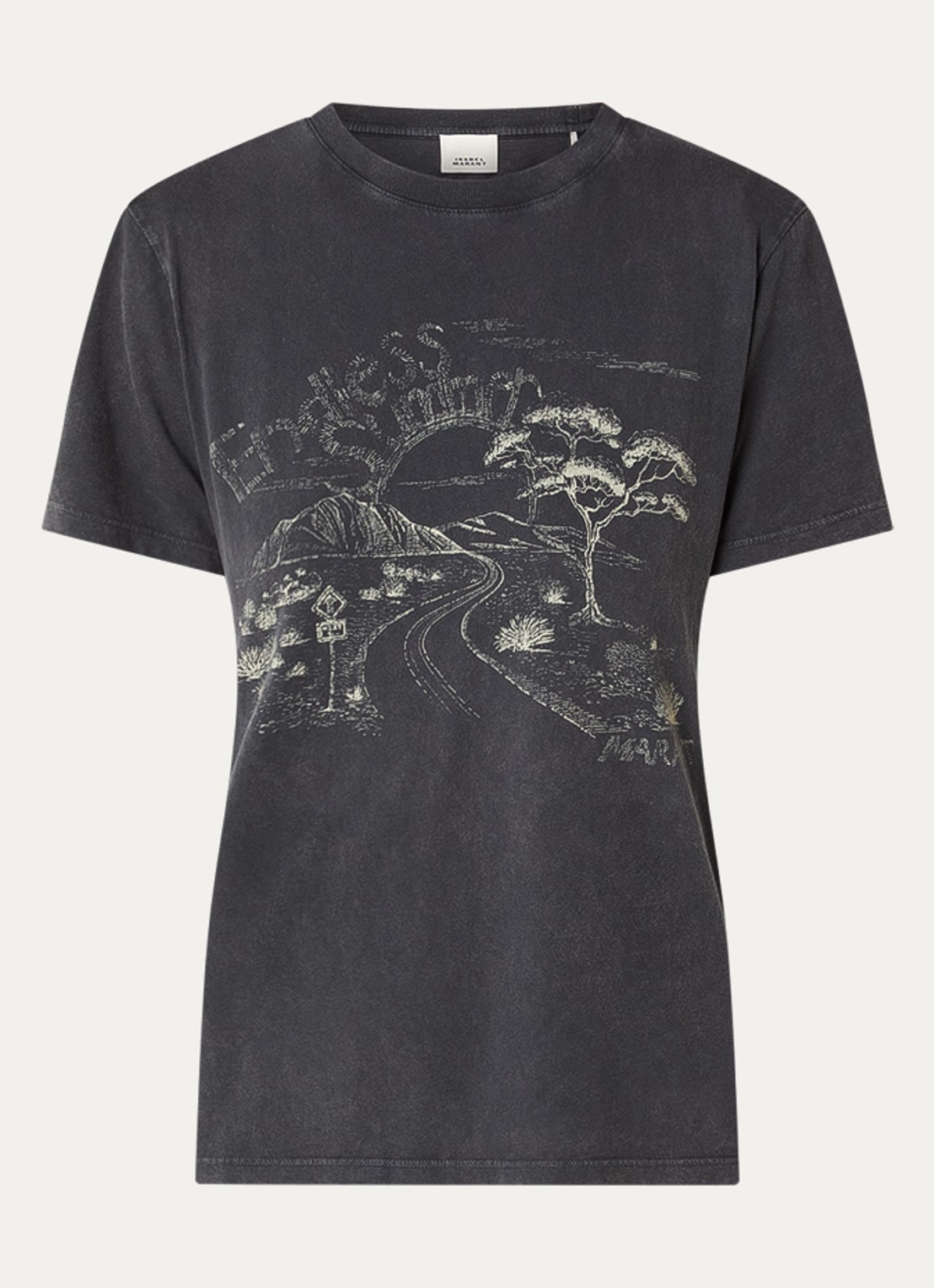 Isabel Marant T-shirt met print - voorkant antraciet