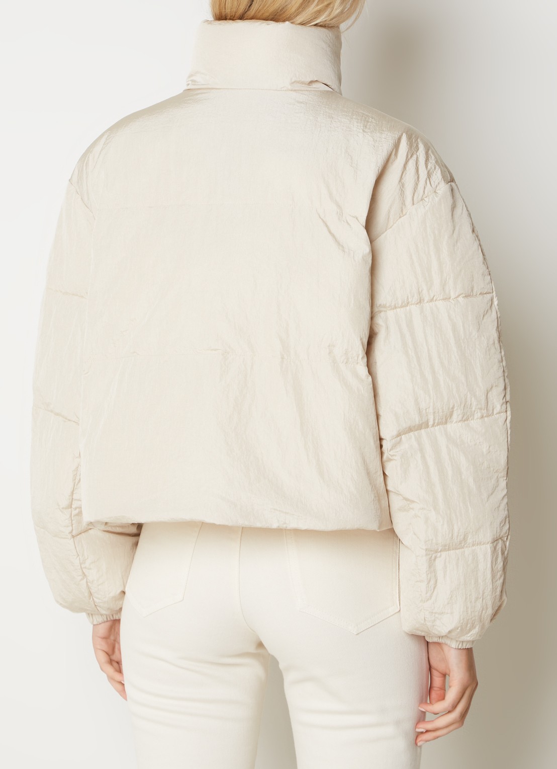 Isabel Marant Telia gewatteerd jack met logo - achterkant 3 donkerbeige