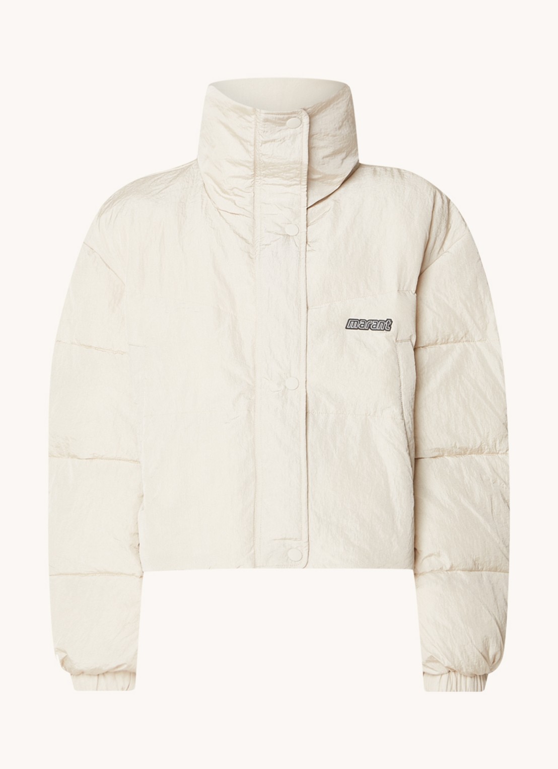 Isabel Marant Telia gewatteerd jack met logo - voorkant donkerbeige