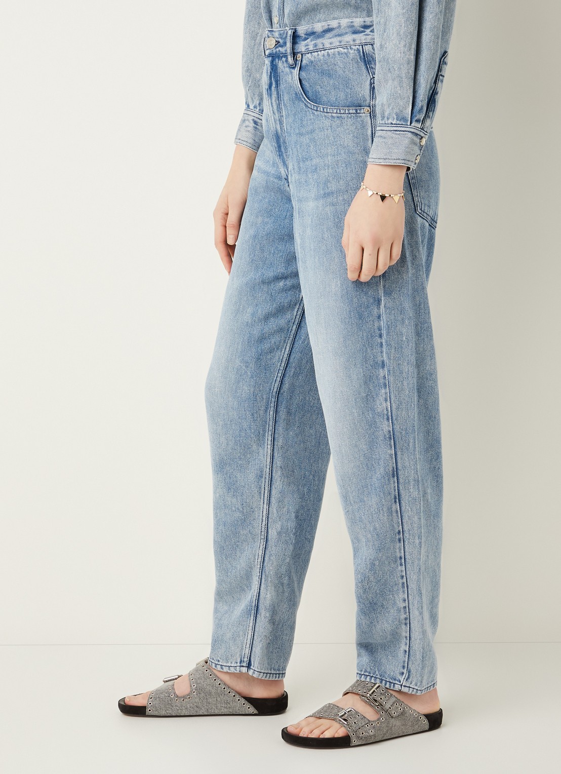 Isabel Marant Ticosy high waist loose fit jeans van lyocell - detail 3 indigo