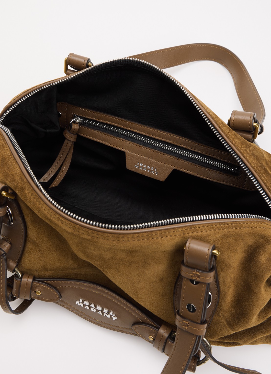 Isabel Marant Tilpa Mini schoudertas van kalfssuède - detail 2 cognac