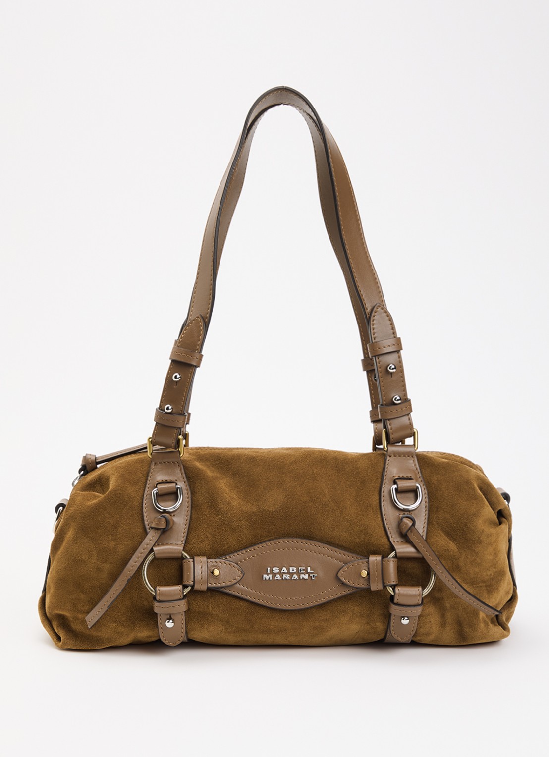 Isabel Marant Tilpa Mini schoudertas van kalfssuède - voorkant cognac