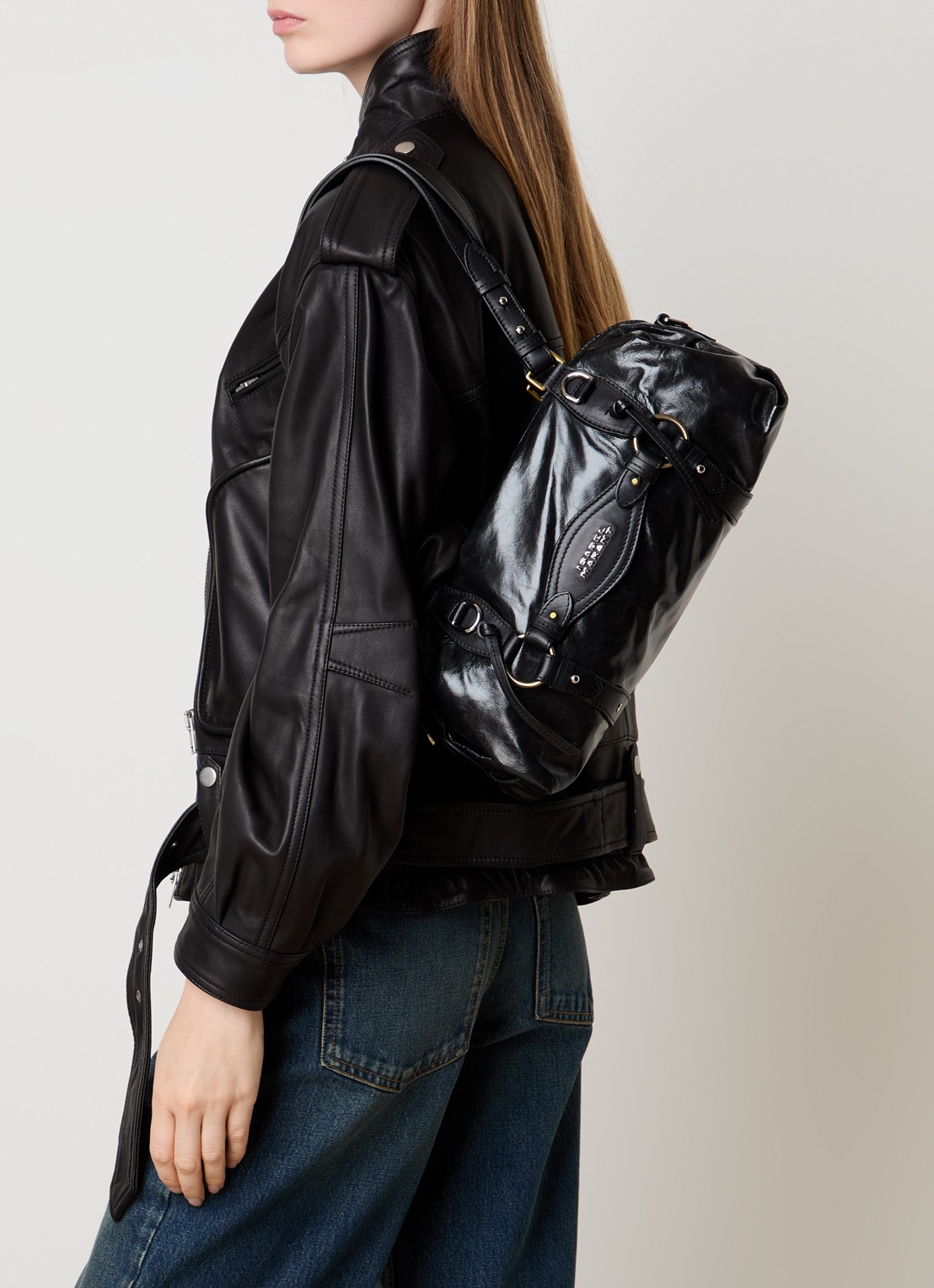 Isabel Marant Tilpa Mini schoudertas van leer - voorkant 2 zwart