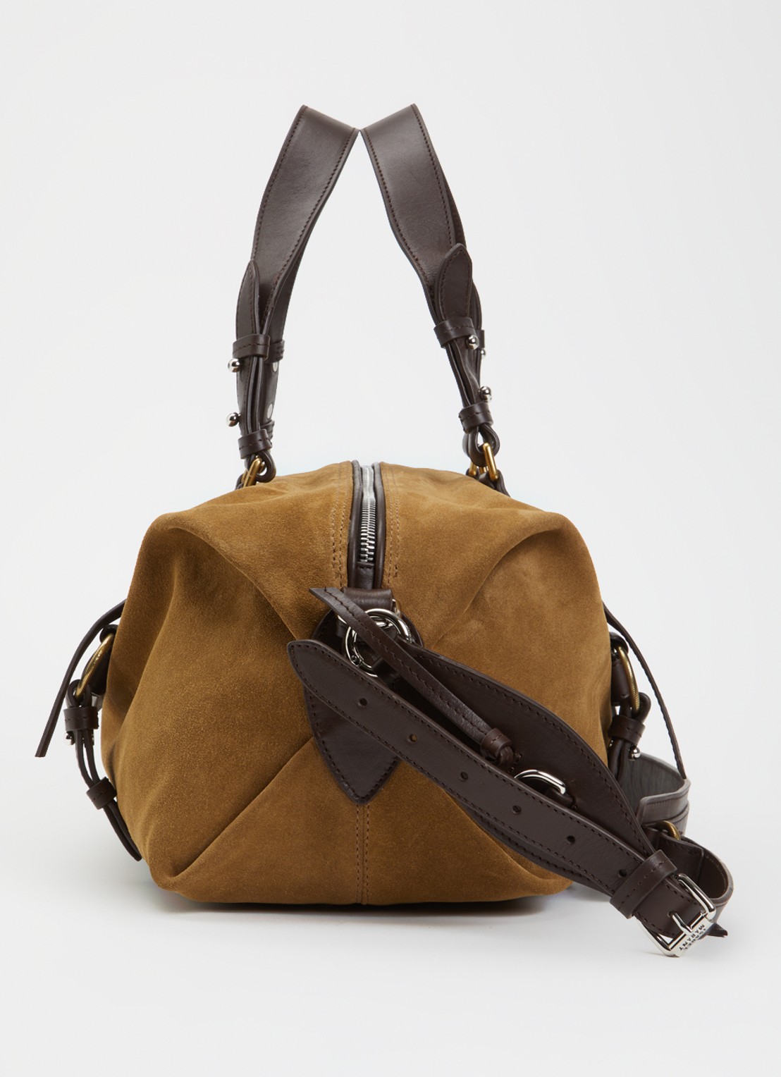 Isabel Marant Tilpa schoudertas van kalfssuède met afneembare schouderriem - detail 6 donkerkhaki