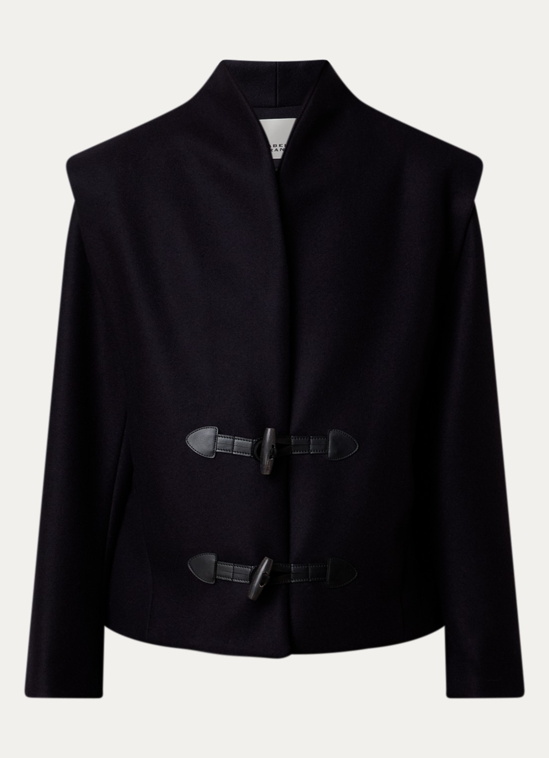 Isabel Marant Toria jack in kasjmierblend met steekzakken - voorkant 5 donkerblauw