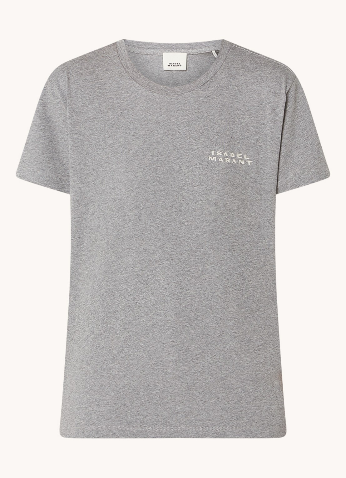 Isabel Marant Vidal T-shirt met logoborduring - voorkant 2 middengrijs