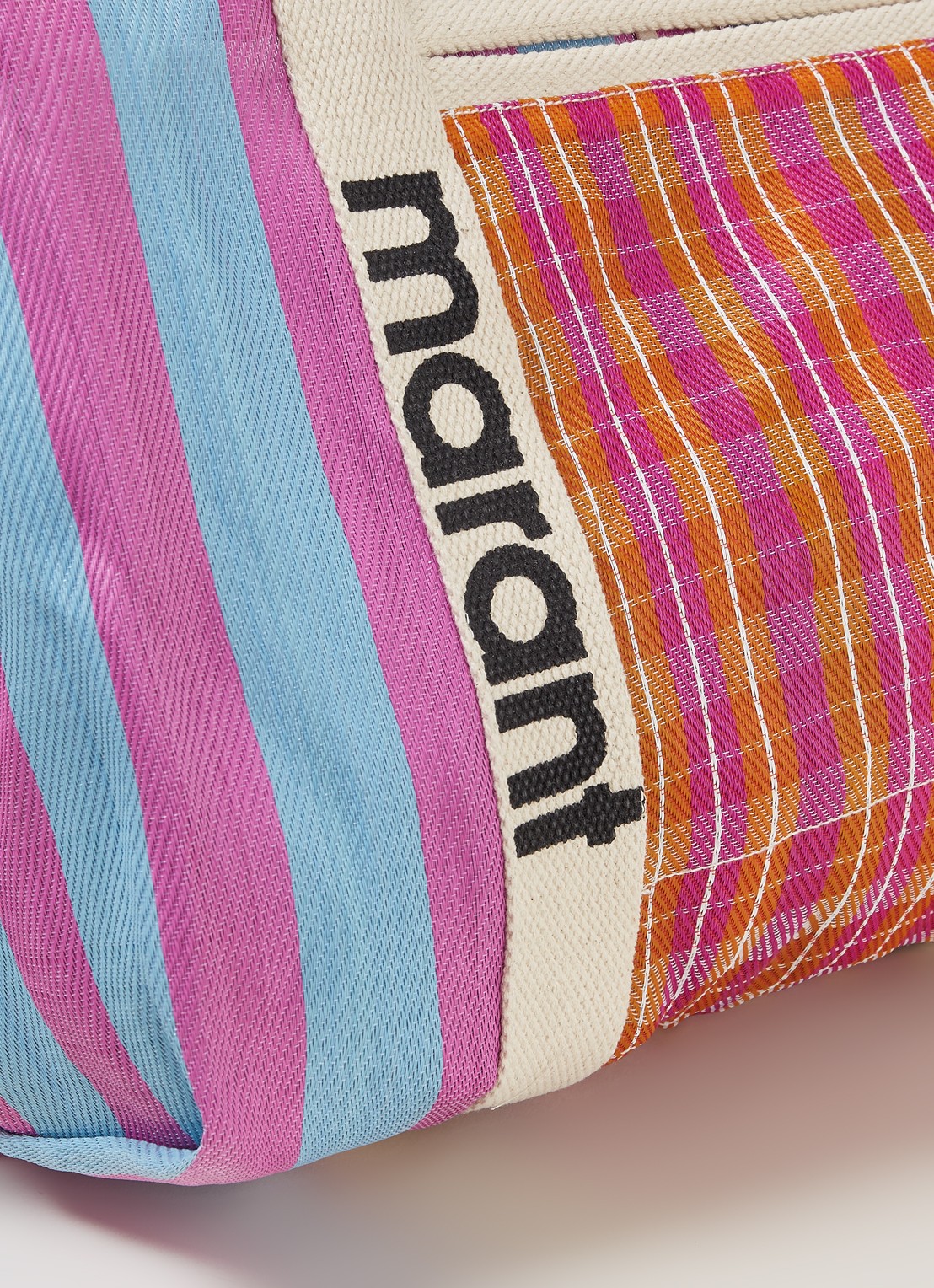 Isabel Marant Warden shopper met streep- en ruitdessin - detail 3 paars