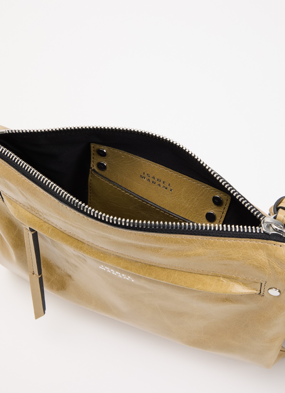 Isabel Marant Winna Duo schoudertas van leer - detail 3 beige