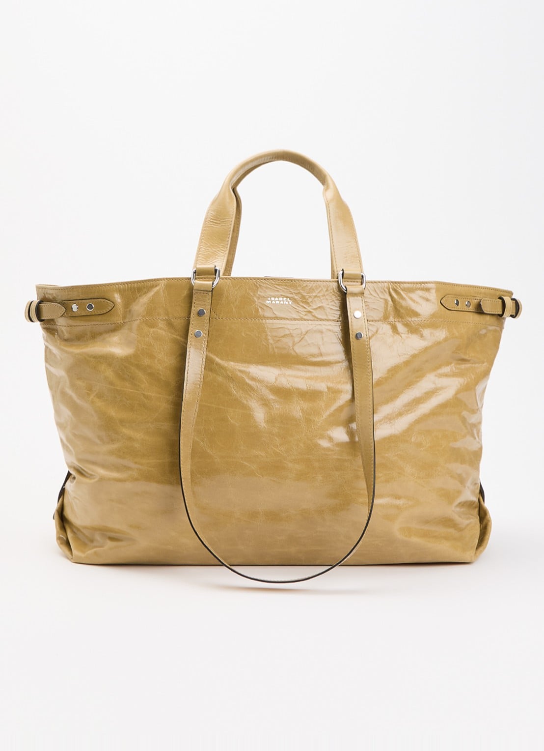 Isabel Marant Winna shopper van kalfsleer - voorkant beige
