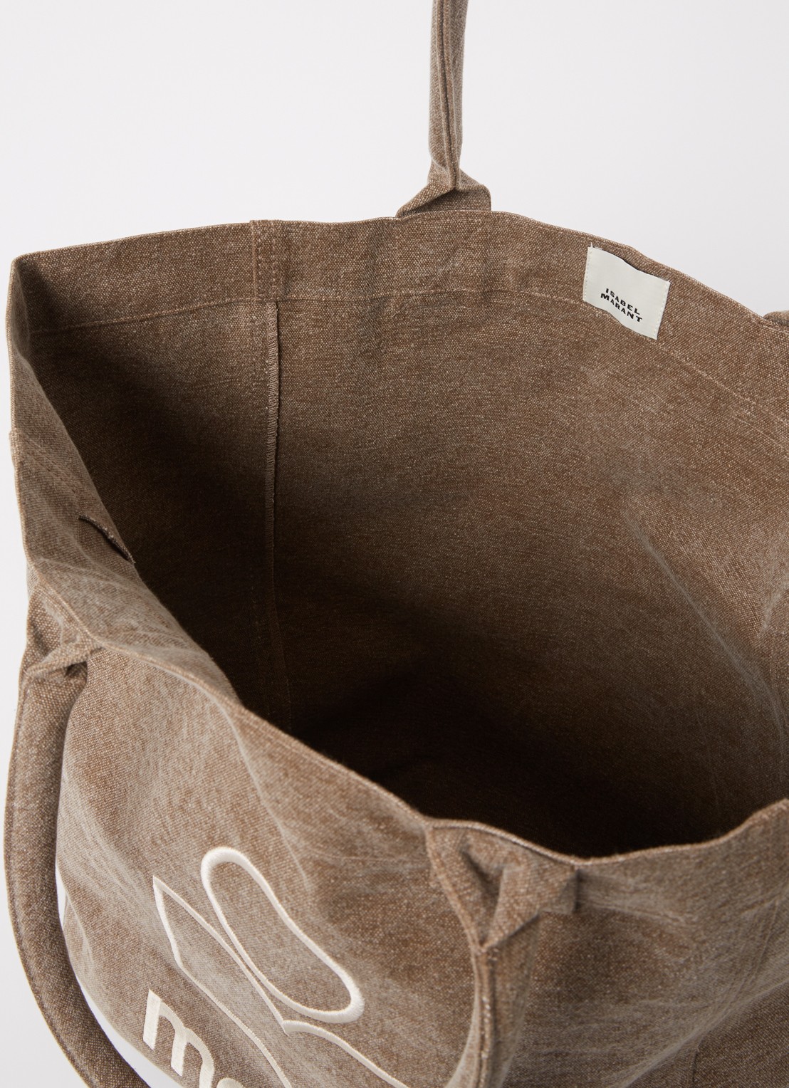 Isabel Marant Yenky shopper met logo - detail khaki