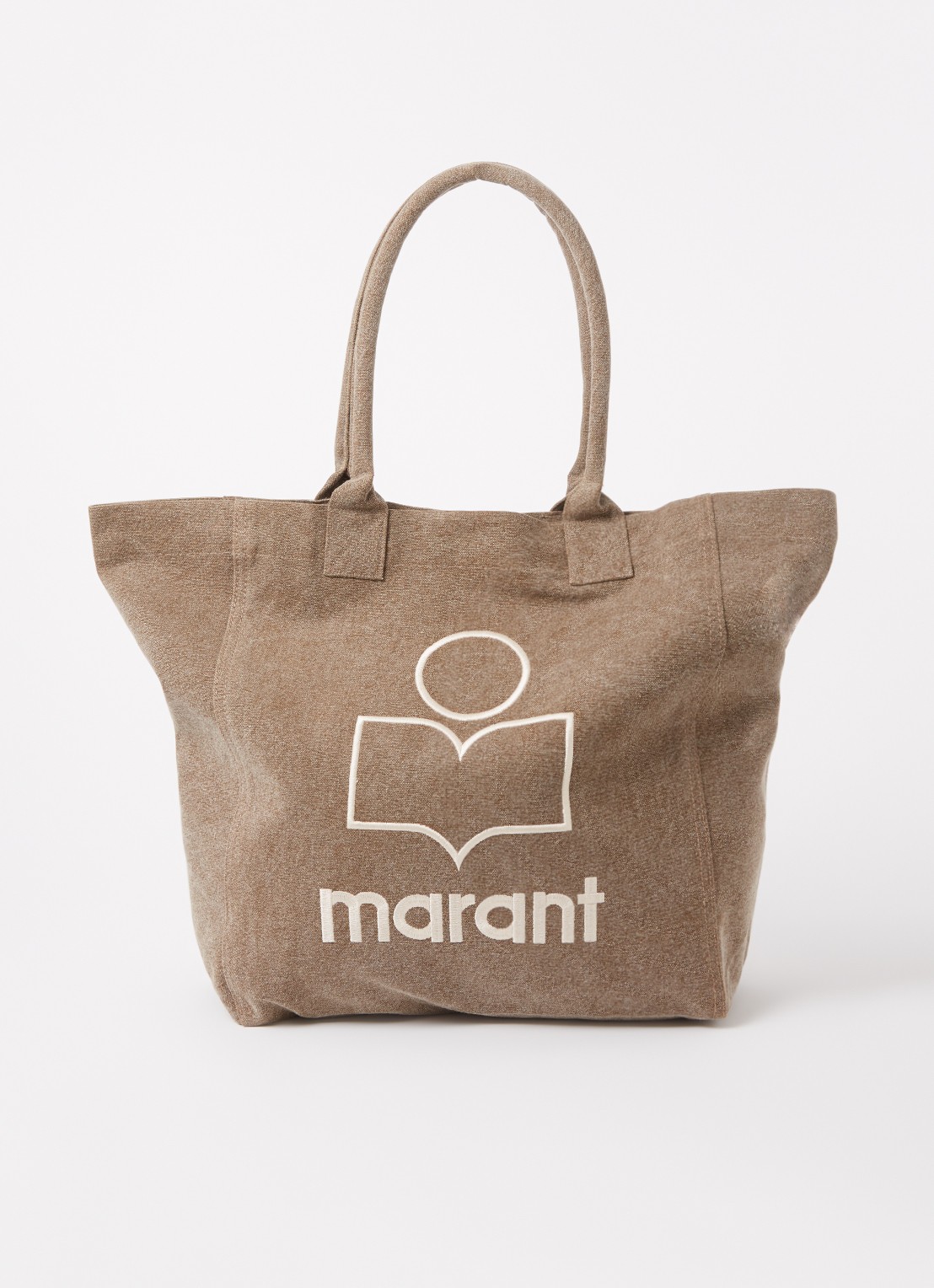 Isabel Marant Yenky shopper met logo - voorkant 4 khaki