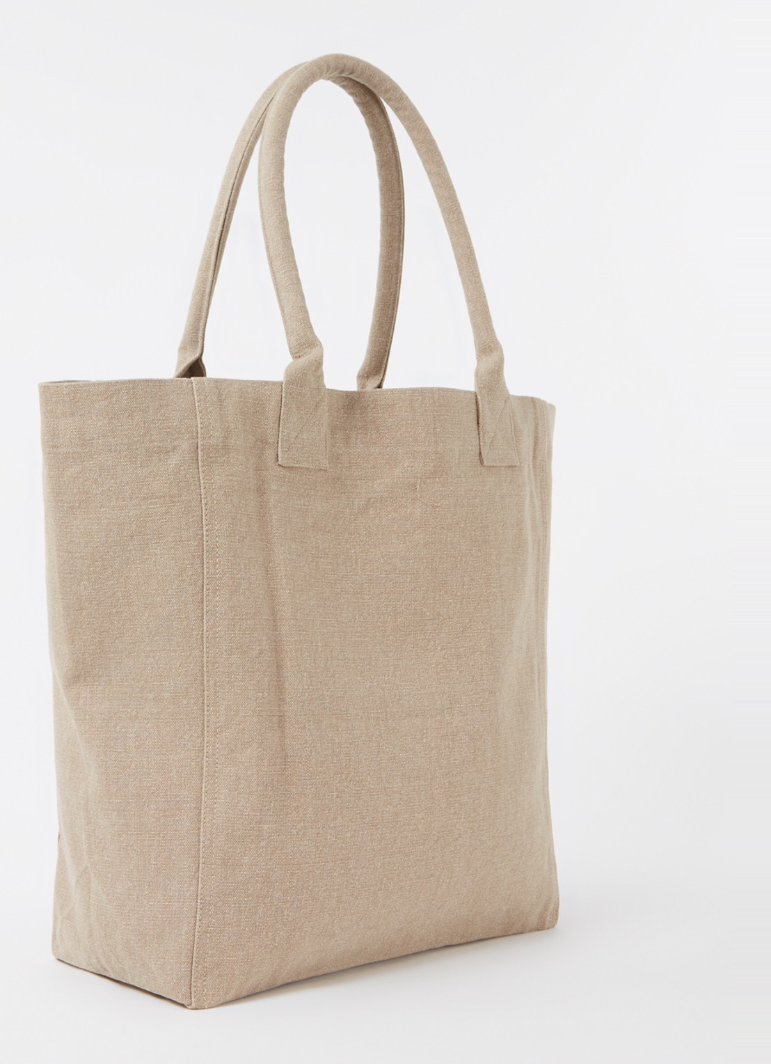 Isabel Marant Yenky shopper van canvas met logoborduring - achterkant beige