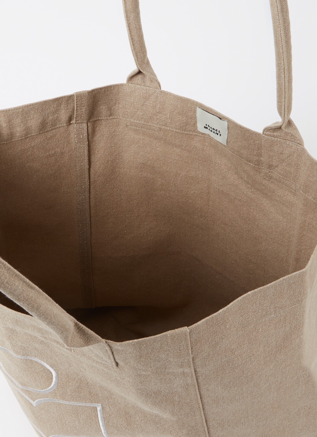 Isabel Marant Yenky shopper van canvas met logoborduring - detail 2 beige