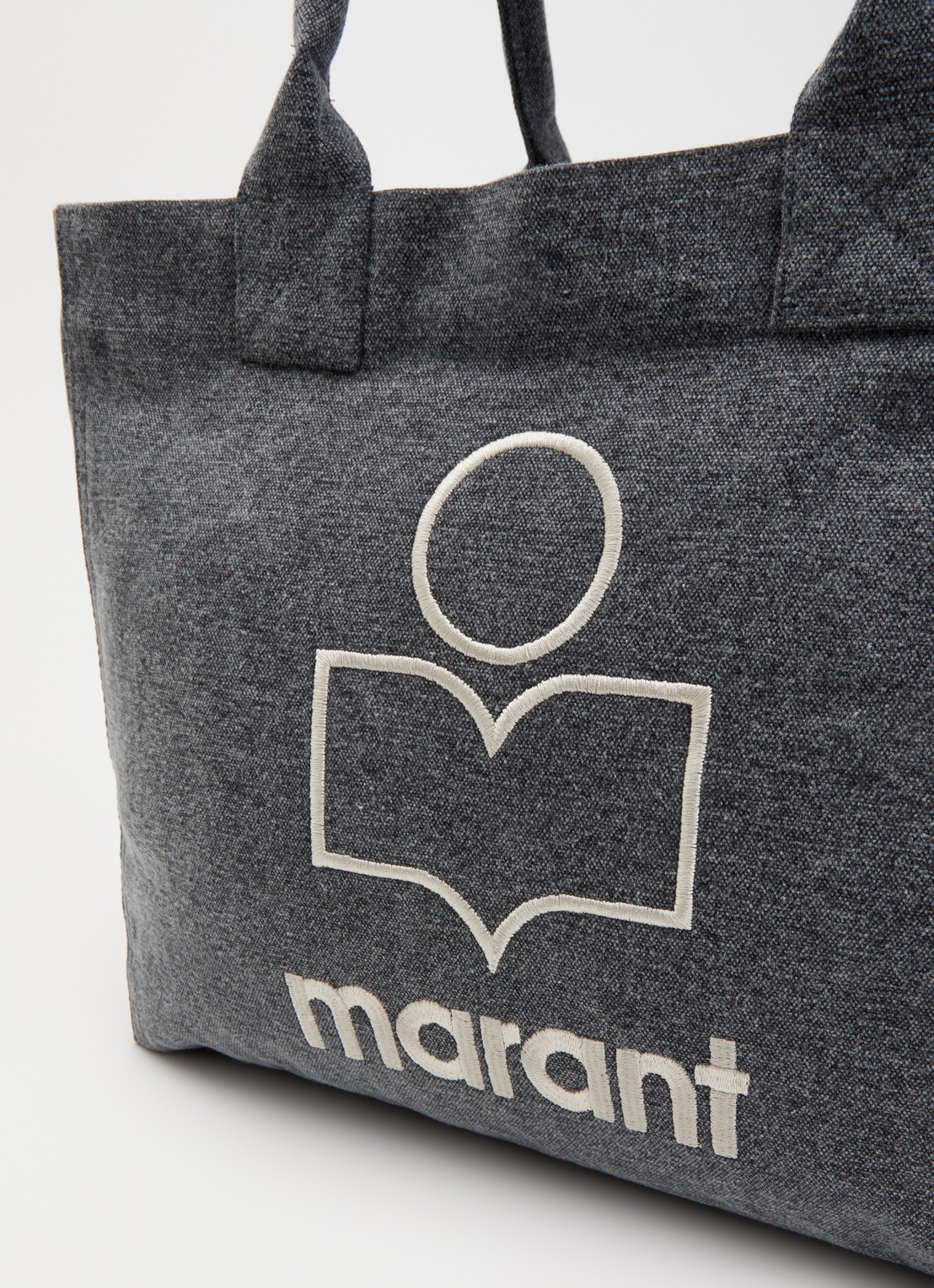 Isabel Marant Yenky shopper van canvas met logoborduring - detail 4 antraciet