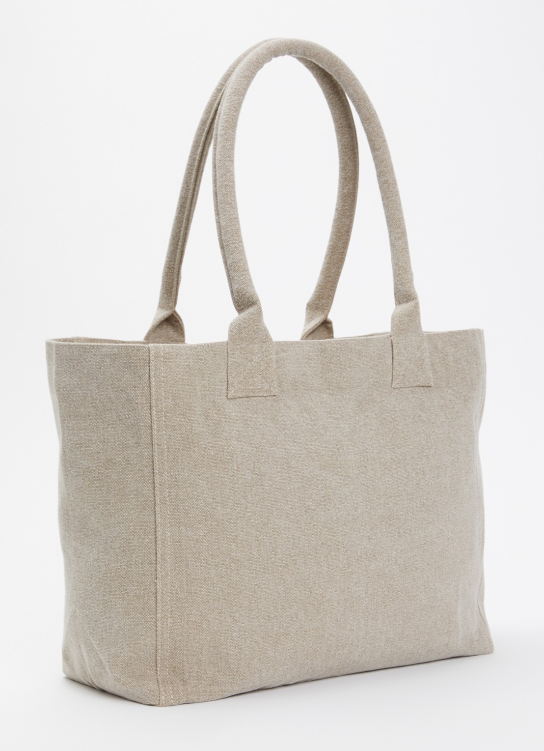 Isabel Marant Yenky shopper van canvas met logoborduring - achterkant beige
