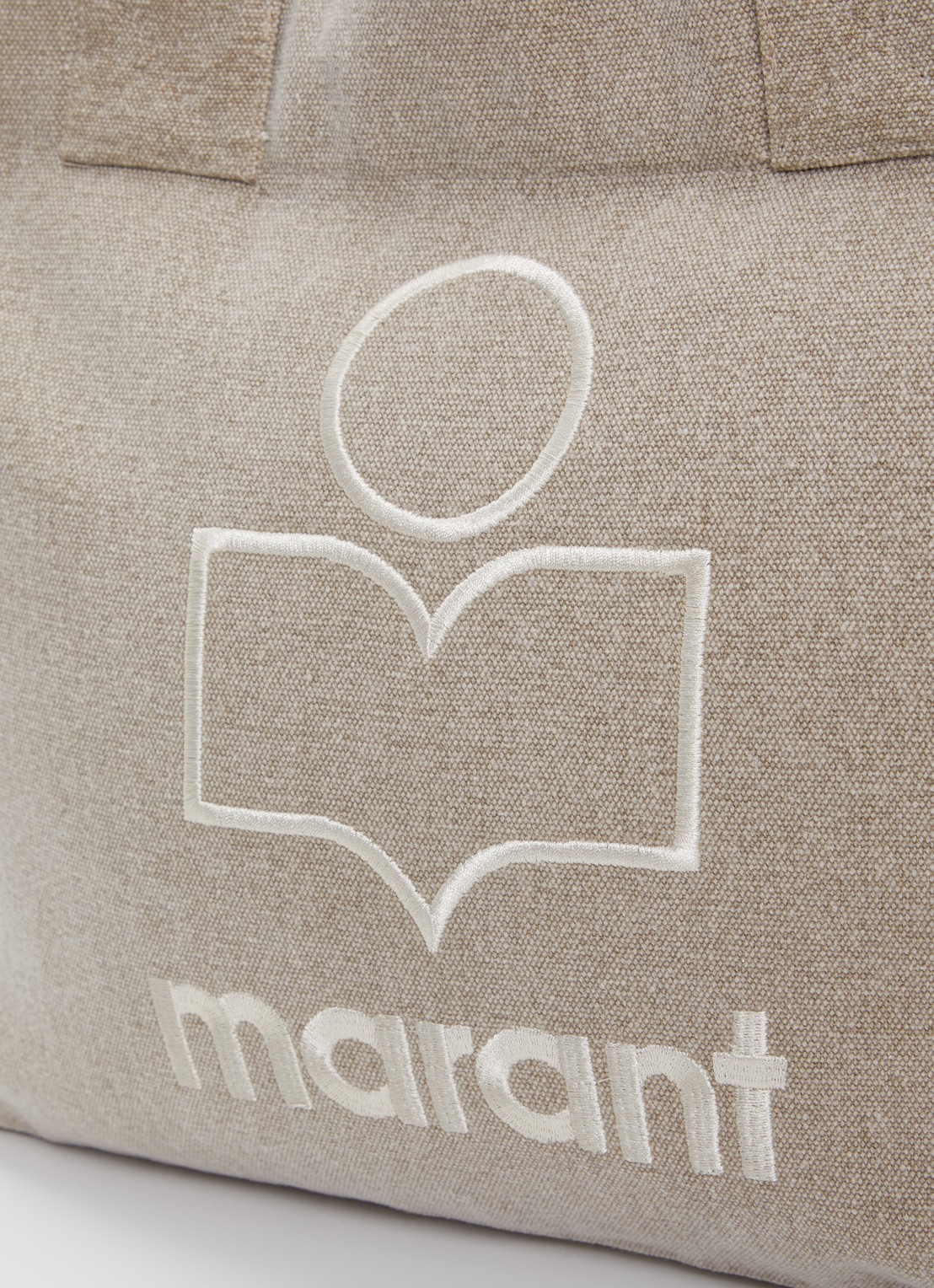 Isabel Marant Yenky shopper van canvas met logoborduring - detail 4 beige